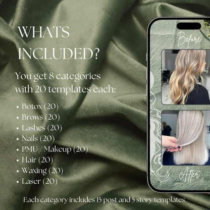 Beauty Before/After Mega Pack (160 Canva Templates)