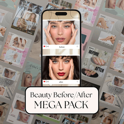 Beauty Before/After Mega Pack (160 Canva Templates)