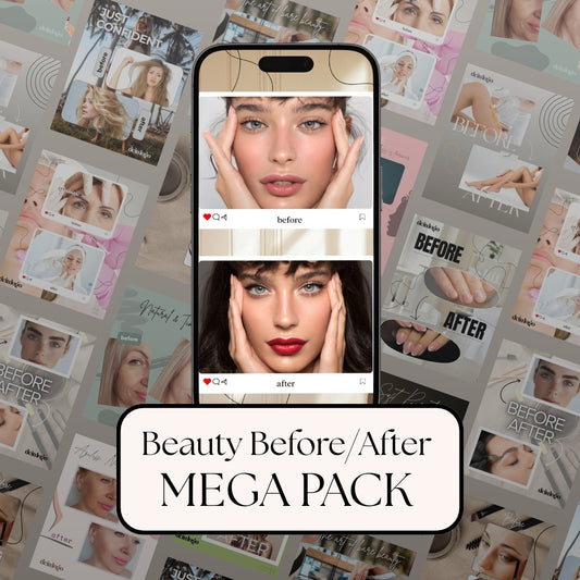 Beauty Before/After Mega Pack (160 Canva Templates)